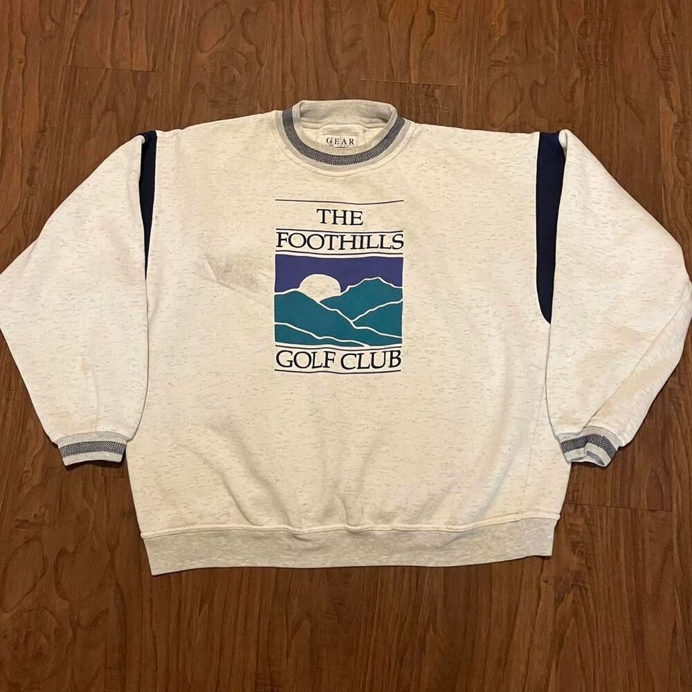 American-vintage Men's Grey and White Sweatshirt